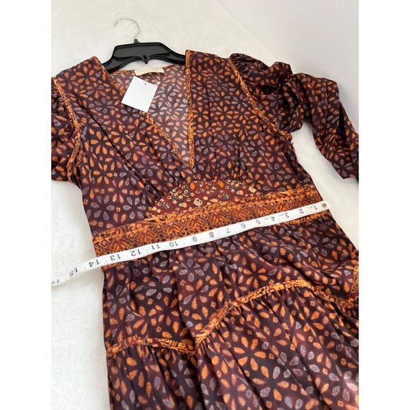 New Ulla Johnson Size 4 V-neck Mini Dress Serpentine *Defect-missing inner slip* - Picture 4 of 15